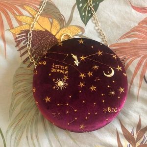 Wine velvet clutch little dipper boutique bag